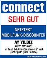 connect: sehr gut - Netztest Mobilfunk-Discounter 10/2025