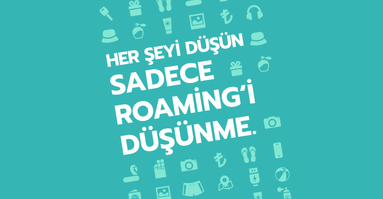 Grafik mit Reisesymbolen und großem Schriftzug vor türkisfarbenem Hintergrund